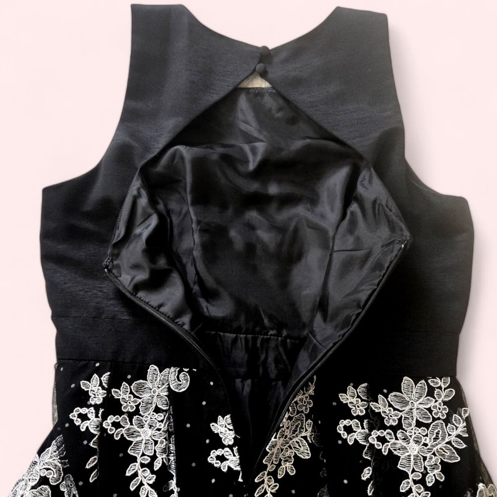 Eliza J Party Dress Overlay Embroidery Bling Wedding Guest Romance Fairy sz 6 - Picture 6 of 14